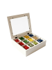 relaxdays Teebox in Weiß - (B)28 x (H)8 x (T)23 cm