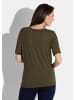 GOLDNER Kurzgröße:  Shirt Shirt in marine / honig / gemustert