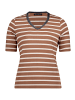 Betty Barclay Ringelshirt mit V-Ausschnitt in Brown/Nature