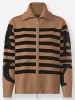 Heine Strickjacke in camel-schwarz-geringelt