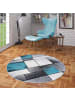 Pergamon Teppich Brilliant Fantasy Rund in blau