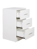 KADIMA DESIGN Moderner Nachtschrank, Holz, 3 Schubladen, melaminharzbeschichtet in Weiß