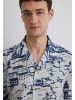 Mavi Jeans Kurzarmhemd mit maritimem Print und Reverskragen in Blau