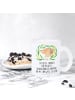 Mr. & Mrs. Panda Glas Hund Blumen mit Spruch in Transparent