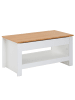 KADIMA DESIGN Couchtisch | Weiß/Eiche, 85x47x45cm, Stauraum