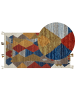 Beliani Kelim ARZAKAN in Bunt/Rot/Blau - (W) 80 x (L) 150 cm