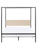 Beliani Himmelbett MIRABEAU  in Schwarz/Beige - (W) 166 x (H) 170 x (L) 207 cm