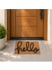 relaxdays Fußmatte "Hello" in Natur/ Schwarz - (B)60 x (T)40 cm