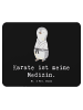 Mr. & Mrs. Panda Mauspad Pinguin Karate mit Spruch in Schwarz