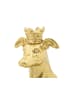 Mauro Ferretti Sitzende Hundestatue mit Krone aus goldenem Kunstharz, 20 x 12,5 x 33 cm