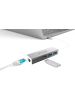 Inca INCA USB-Hub X4 USB 3.0 + Ethernet RJ45 USB-Multiport USB-Adapter in Silber
