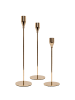 Intirilife Kerzenständer 3 Set Metall Kerzenhalter für Stabkerzen 33/28/23cm in Roségold