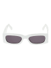 GCDS Unisex Sonnenbrille Rechtwinklig Weiß