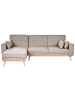 Beliani 4-tlg 3-Sitzer Sofa KAARINA in Beige/Braun rechtsseitig