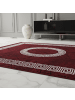 KADIMA DESIGN Teppich Kurzflor Mäander-Muster Polypropylen Wohnzimmer in Rot