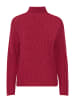 b.young Grobstrick Pullover Troyer Sweater mit Reißverschluss Kragen in Rot