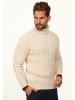 DAILY COTTON Strickpullover - als Grobstrick Pulli mit Zopfmuster für Herren in Beige