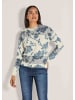 MADELEINE Rundhals-Pullover im Muster-Mix in wollweiß / marine / multicolor