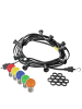 SPICELITE Garten Party Lichterkette Illu 20 bunte LED Kugellampen 10m schwarz