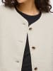 Vila Teddyjacke Knopfleiste Rundhals Langarm Basic in Creme