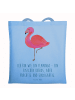 Mr. & Mrs. Panda Beutel Flamingo Classic mit Spruch in Sky Blue