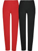 REDBEST Single-Jersey Leggings, lang 2er-Pack in rot/schwarz