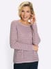Sieh an! Rundhals-Pullover in mauve-ecru-gemustert