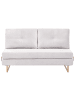 Beliani Schlafsofa JERSLEV in Weiß/Braun - (W) 150 x (H) 87 x (L) 84 cm