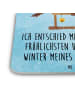 Mr. & Mrs. Panda Untersetzer Set Rotkehlchen Schlitten mit Spruch in Eisblau