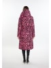 faina Damen Langer Steppmantel in Pink Zebra