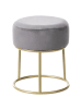 Beliani Hocker DELCO in Grau/Gold - (W) 35 x (H) 40 x (L) 35 cm