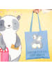 Mr. & Mrs. Panda Tragetasche Schwestern Liebe mit Spruch in Sky Blue