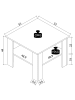 VCM  Sofatisch Couchtisch Beistelltisch Disalo 55x55 in Weiß / Anthrazit