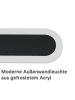 ZMH Wandleuchte LED in schwarz oval 21W Acryl warmweiß Außenwandlampe L 100cm