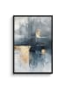 MuchoWow Poster mit Leiste Abstrakte Kunst gold grau  (BxH)