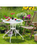 relaxdays Gartentisch in Weiß - (H)74 x Ø 80 cm