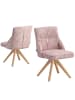 DUBI Möbel 2er-Set: Drehstuhl TALINA in Rosa - (B)49 x (H)84 x  (T)62 cm