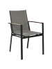 Beliani 6er-Set Gartenstuhl BUSSETO in Schwarz/Grau/Braun