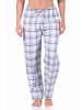 NORMANN Flanell Schlafanzug Hose kariert Baumwolle - 70823 in türkis