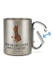 Mr. & Mrs. Panda Tasse Alpaka Blume mit Spruch in Silber