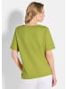 GOLDNER Kurzgröße:  Sommerliches Halbarm Jersey-Shirt in hellgrün