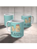 Mr. & Mrs. Panda Kindertasse Bären mit Blumenkranz mit Spruch in Türkis Pastell