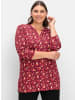 sheego 3/4-Arm-Shirt in weinrot-gemustert