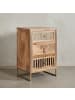 KADIMA DESIGN Nachttisch Massivholz / Metall 40x60x30 cm Nachtschrank