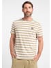 ELBSAND T-Shirt Noe in Desert Brown + Bright White STRIPE