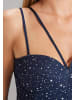 SWING Abendkleid in marine silber - 0001