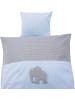 Erwin Müller Linon Baby-Wendebettwäsche in blau-weiß