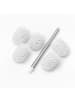 relaxdays 6-tlg. WC-Bürste-Set in Weiß/ Silber - (L)35,5 x (Ø)8 cm
