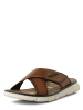 Bugatti Sandalen mit Leder-Anteil in cognac