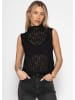 SASSYCLASSY Spitzen-Top mit Stehkragen in Schwarz